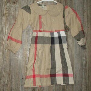 Tomodel Dress Plaid Girls Scallop Peter Pan Collar Preppy Size 6 New Cute Fall